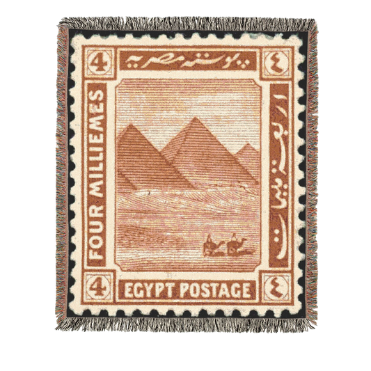 Egypt Stamp Woven Blanket
