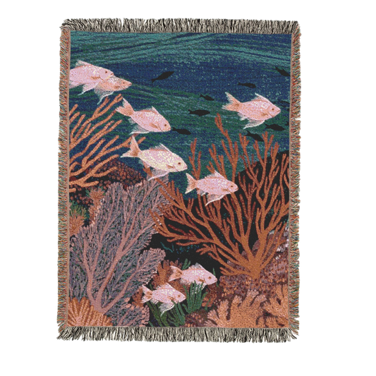 Coral Fish Woven Blanket