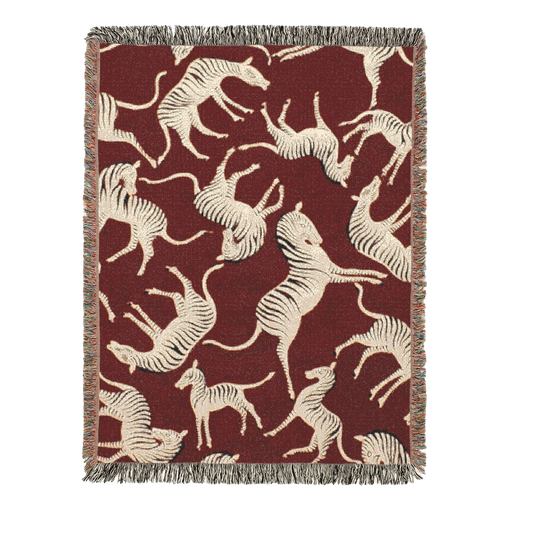 Royal Zebras Woven Blanket